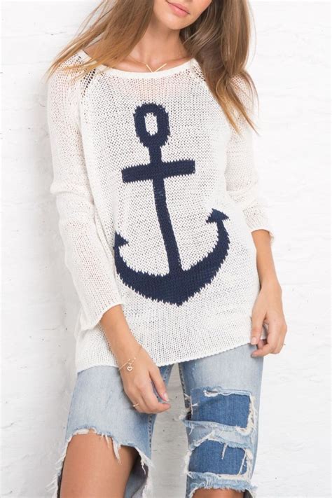 wooden ships anchor sweater.